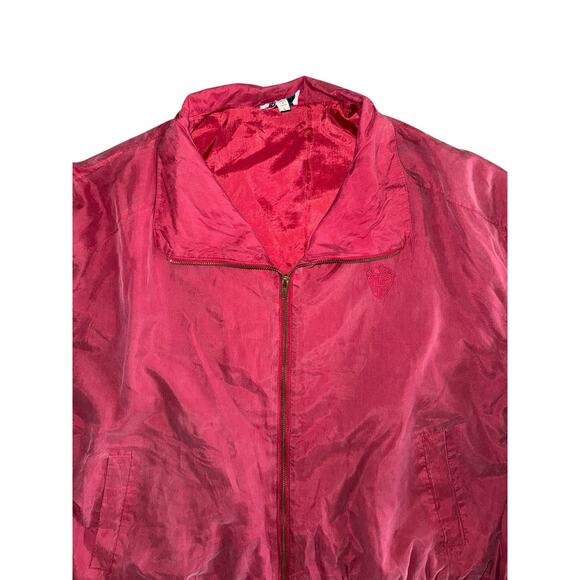Vintage 90s Silk Red Bomber Jacket Women’s Large by Bold Spirit - Picture 5 of 8